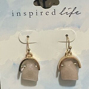 Inspired Life Gold and pink gemstone Earrings whimsical coquette fairy